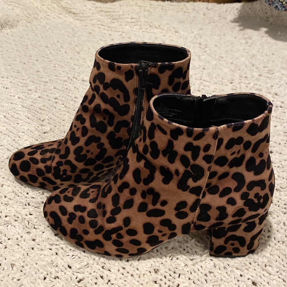 Leopard print booties
